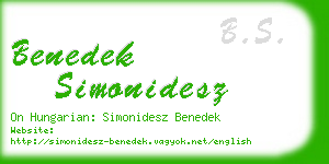 benedek simonidesz business card